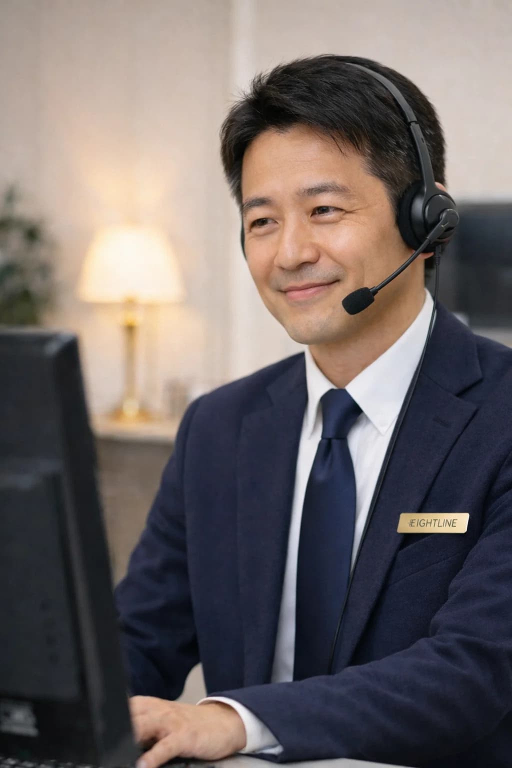微笑む男性コンシェルジュ